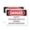 Signmission Safety Grounds Installed Remove Before Energizing Danger Sign, Plastic, 10in W x 7in L, 2PK OS-2PACK-DS-P-710-L-2295 - alternate 1